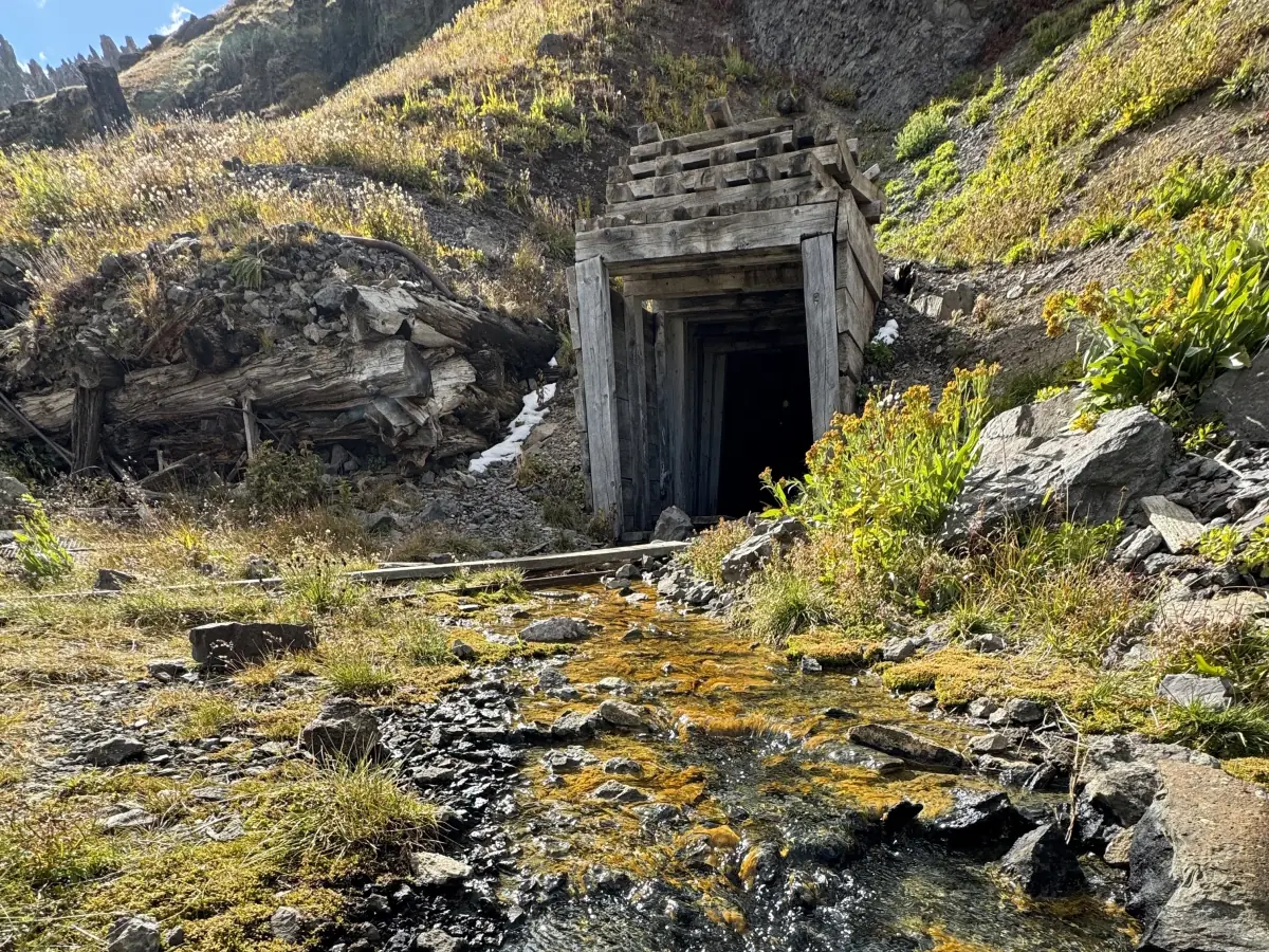An abandoned mine entrance in Governor Basin