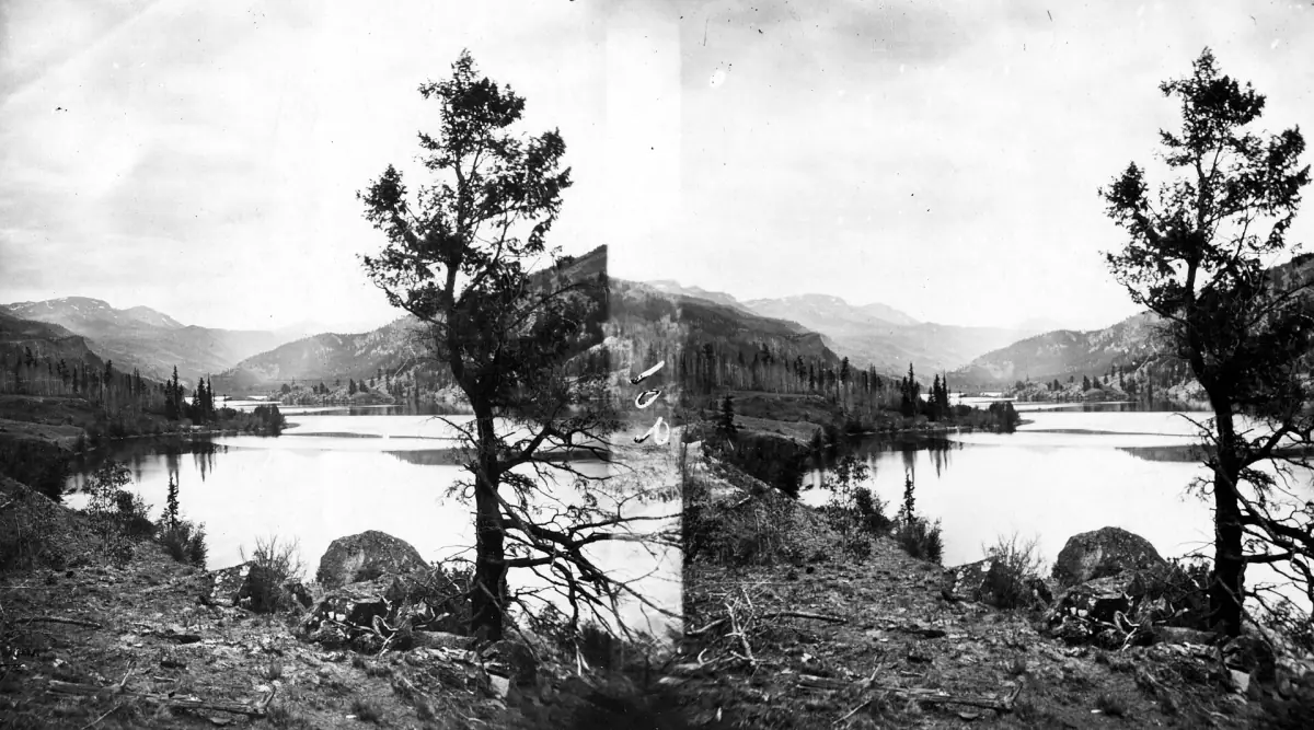 A U.S. Geological Survey photograph of San Cristobal Lake in Hinsdale County, dated 1875.